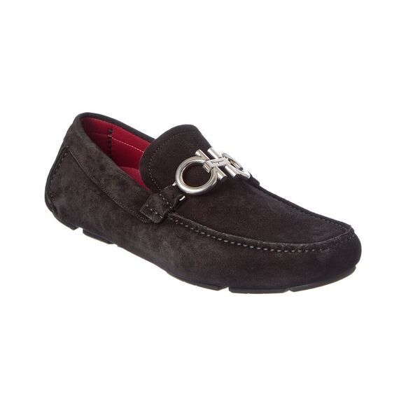 Ferragamo Switch Light Suede Driver Loafer, Black main image 4